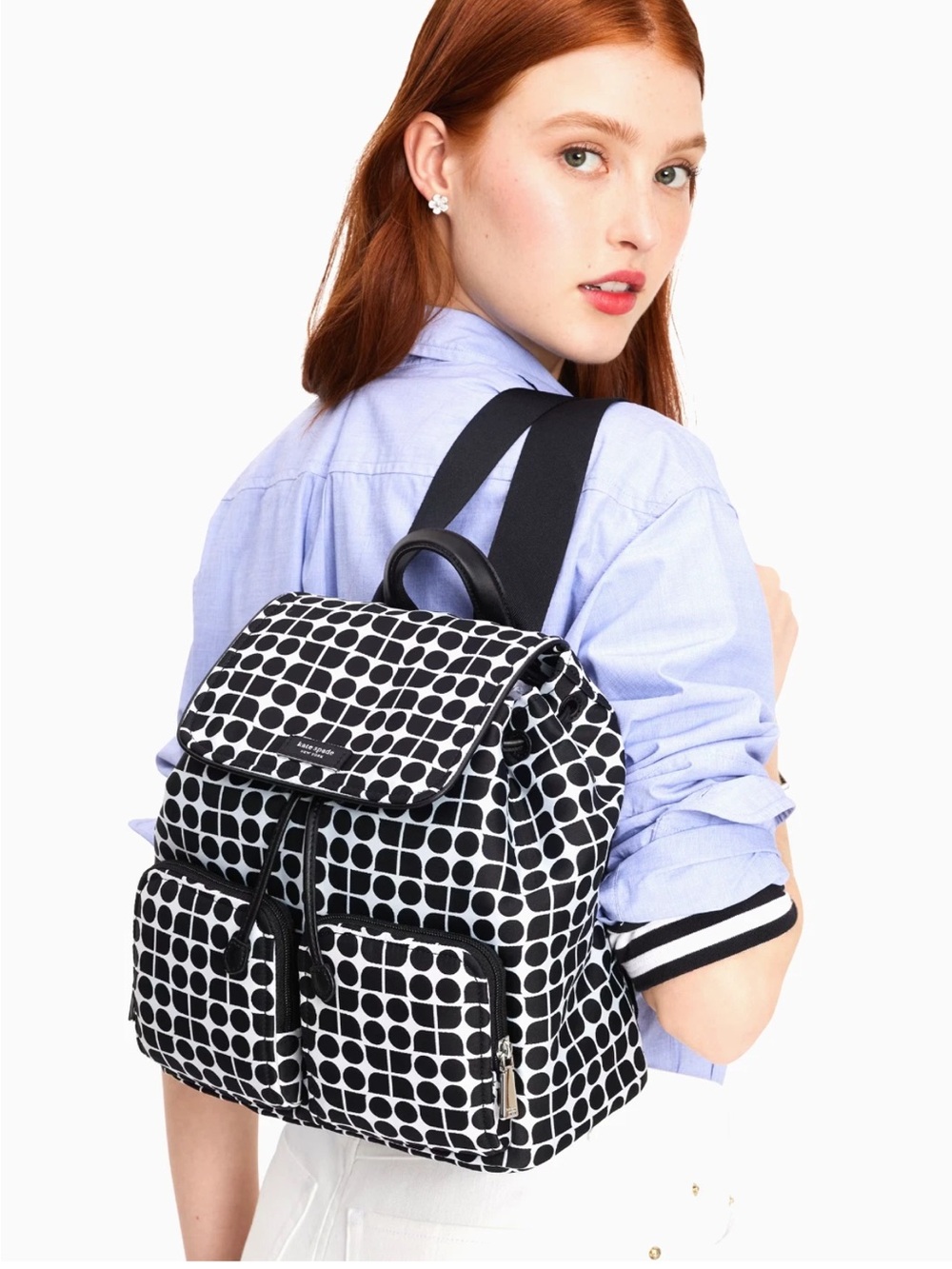 Kate Spade Retro Original Noel Jacquard Backpack Black